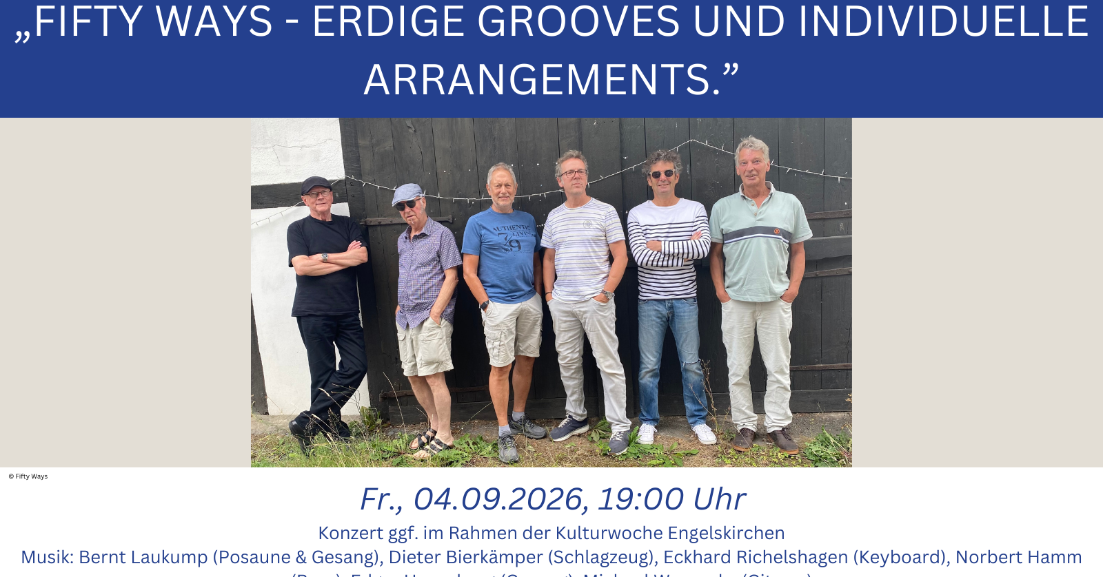 „Fifty Ways - Erdige Grooves und individuelle Arrangements“
